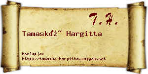 Tamaskó Hargitta névjegykártya